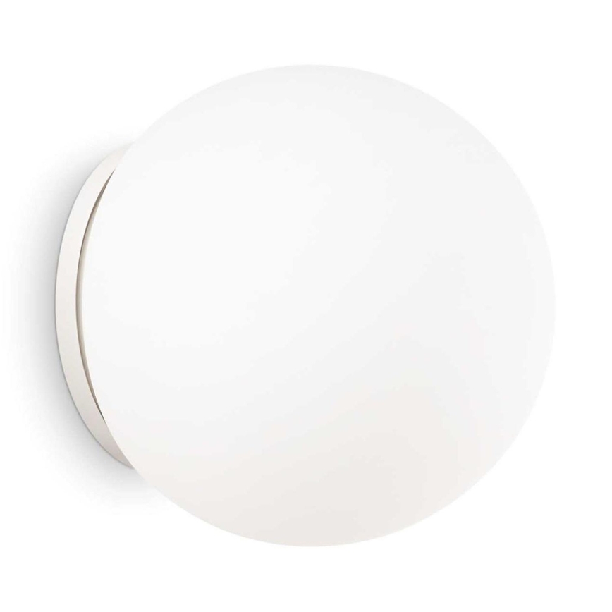 Ideal Lux - Aplique de pared MAPA 1xE27/42W/230V Ø 30 cm blanco