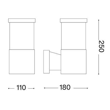 Ideal Lux - Aplique de pared para exteriores TRONCO 1xE27/42W/230V IP44 antracita