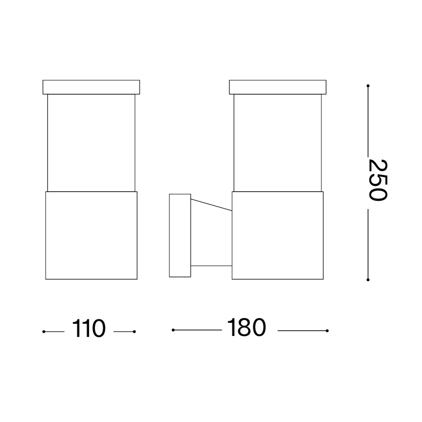 Ideal Lux - Aplique de pared para exteriores TRONCO 1xE27/42W/230V IP44 antracita