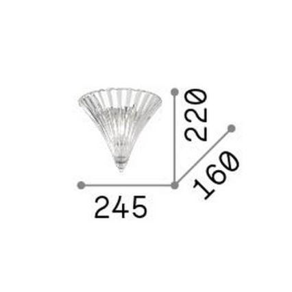 Ideal Lux - Aplique de pared SANTA 1xE14/40W/230V cristal transparente