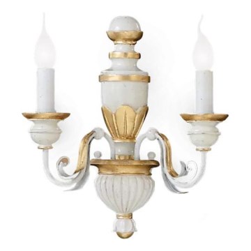 Ideal Lux - Aplique FIRENZE 2xE14/40W/230V blanco/dorado
