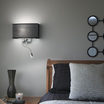 Ideal Lux - Aplique flexible LED HOTEL 1xE27/60W + LED/1,5W/230V