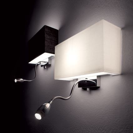 Ideal Lux - Aplique flexible LED HOTEL 1xE27/60W + LED/1,5W/230V