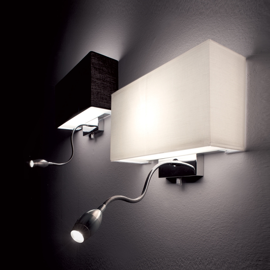 Ideal Lux - Aplique flexible LED HOTEL 1xE27/60W + LED/1,5W/230V