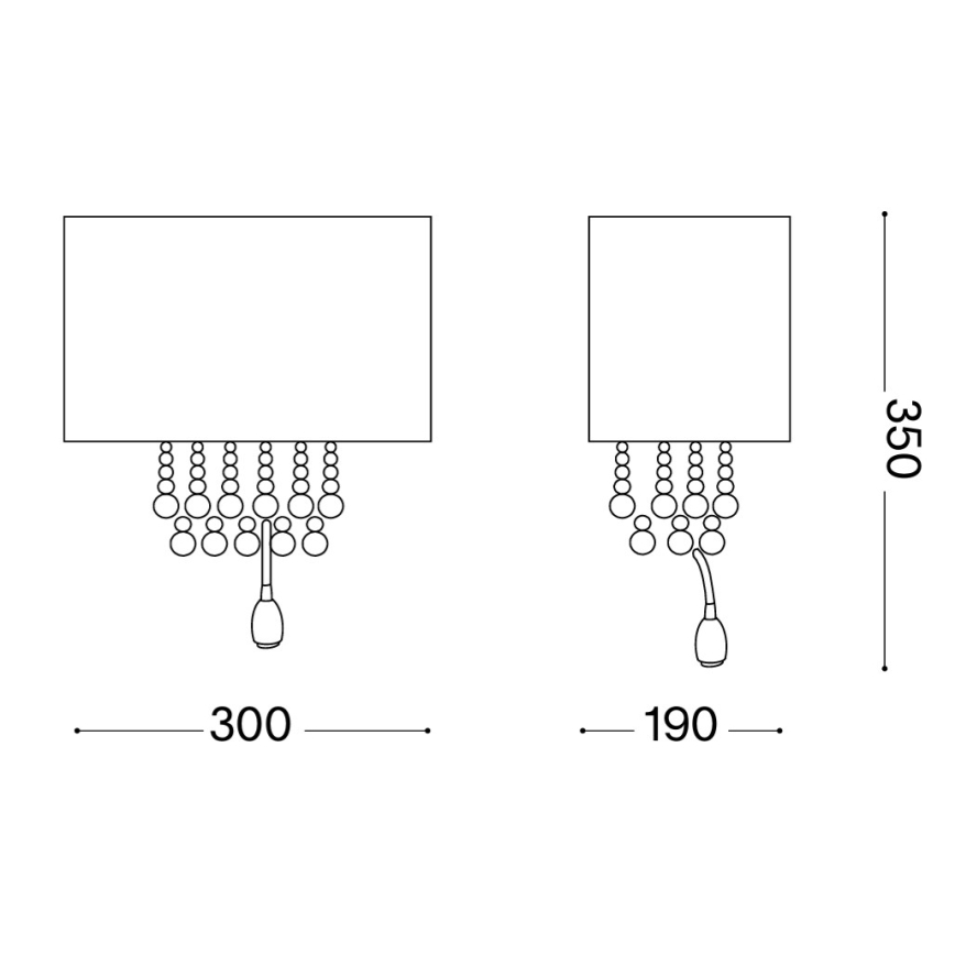 Ideal Lux - Aplique LED 2xE14/40W/230V + LED/1W