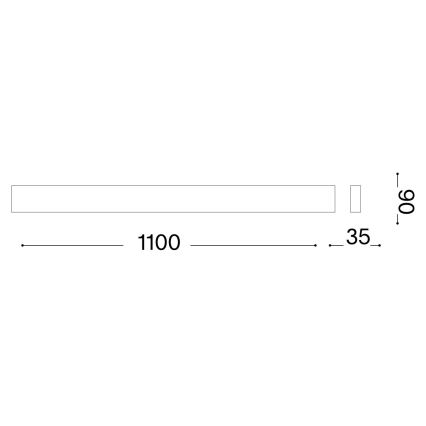 Ideal Lux - Aplique LED de pared DELTA 37W/230V 3000K 110 cm CRI 90 blanco