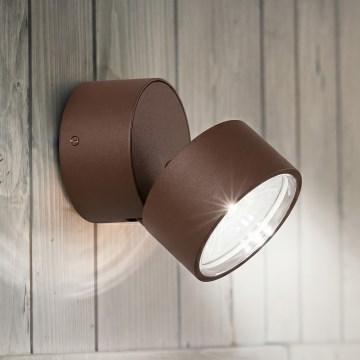 Ideal Lux - Aplique LED de pared exterior OMEGA LED/7W/230V CRI 90 IP54 marrón