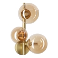 Ideal Lux - Aplique LED de pared PERLAGE 3xG9/3W/230V dorado/beige ahumado