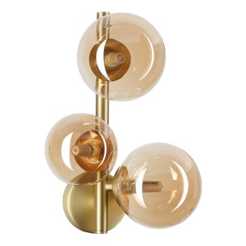Ideal Lux - Aplique LED de pared PERLAGE 3xG9/3W/230V dorado/beige ahumado