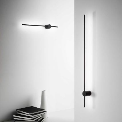Ideal Lux - Aplique LED ESSENCE LED/12W/230V 3000K 70 cm CRI 90 negro