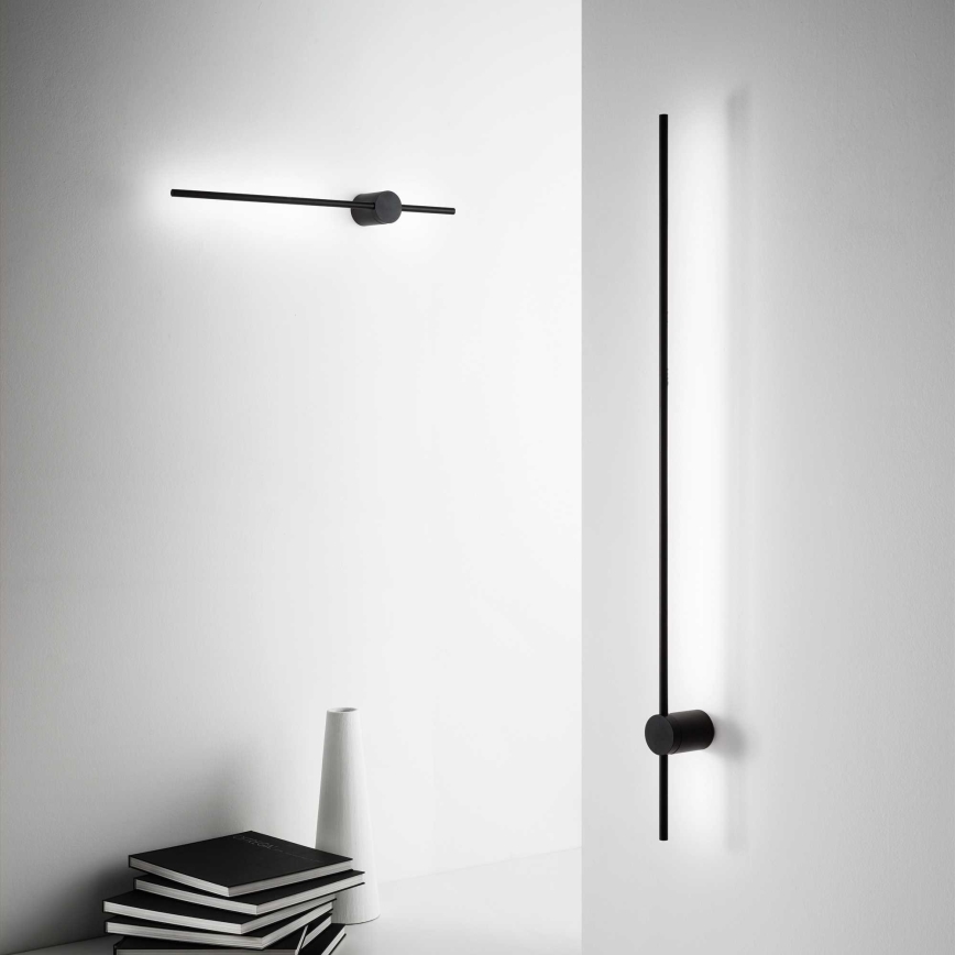 Ideal Lux - Aplique LED ESSENCE LED/12W/230V 3000K 70 cm CRI 90 negro