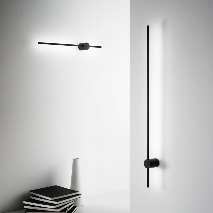 Ideal Lux - Aplique LED ESSENCE LED/12W/230V 4000K 70 cm CRI 90 negro