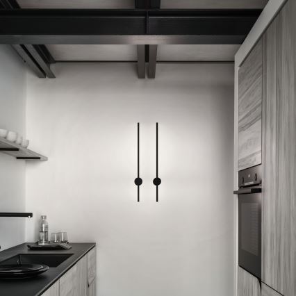 Ideal Lux - Aplique LED ESSENCE LED/12W/230V 4000K 70 cm CRI 90 negro