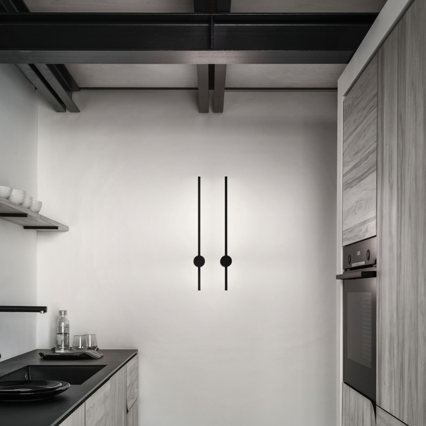 Ideal Lux - Aplique LED ESSENCE LED/12W/230V 4000K 70 cm CRI 90 negro