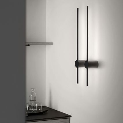 Ideal Lux - Aplique LED ESSENCE LED/12W/230V 4000K 70 cm CRI 90 negro