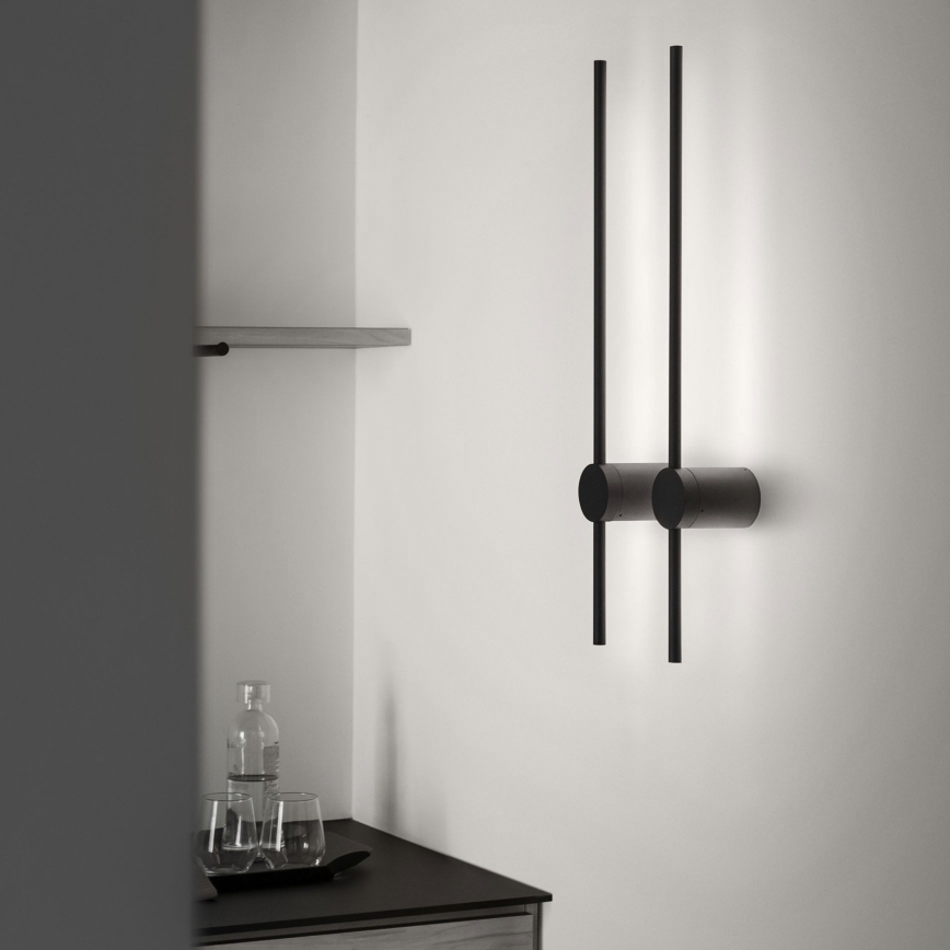 Ideal Lux - Aplique LED ESSENCE LED/12W/230V 4000K 70 cm CRI 90 negro