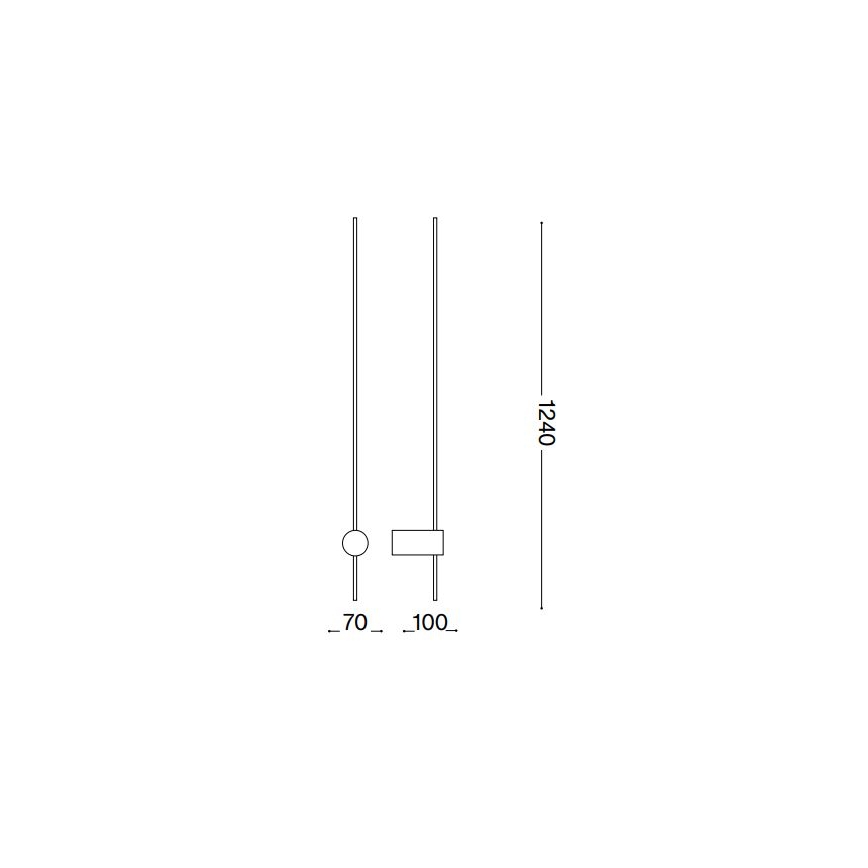 Ideal Lux - Aplique LED ESSENCE LED/19W/230V 2700K 124 cm CRI 90 negro