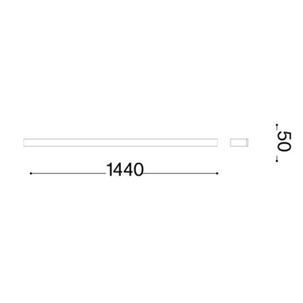 Ideal Lux - Aplique de pared exterior LINEA LED/23W/230V CRI 90 144 cm IP54 negro