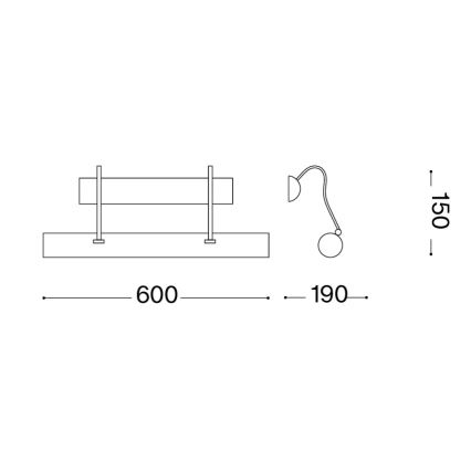 Ideal Lux - Aplique LED para cuadros MIRROR 4xG9/3W/230V bronce