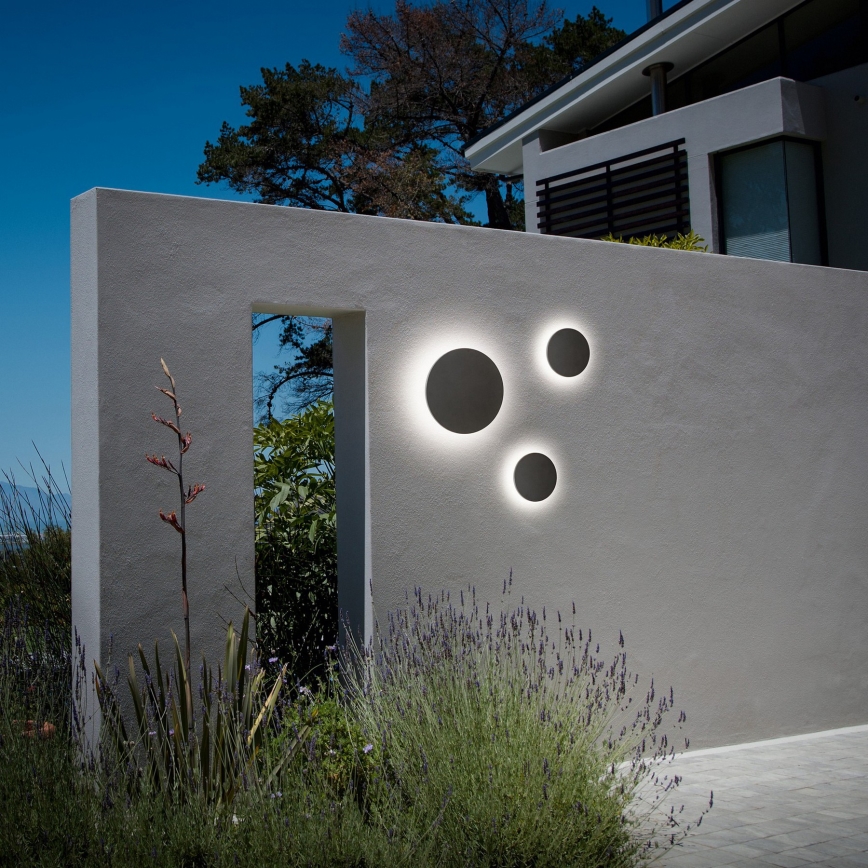 Ideal Lux - Aplique de pared LED para exterior PUNTO LED/9W/230V CRI 90 Ø 18 cm IP54 antracita