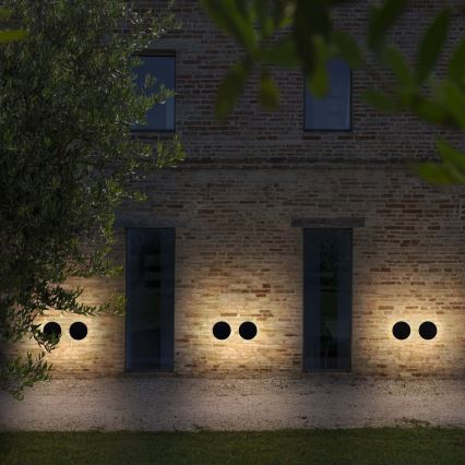 Ideal Lux - Aplique de pared LED para exterior PUNTO LED/9W/230V CRI 90 Ø 18 cm IP54 antracita