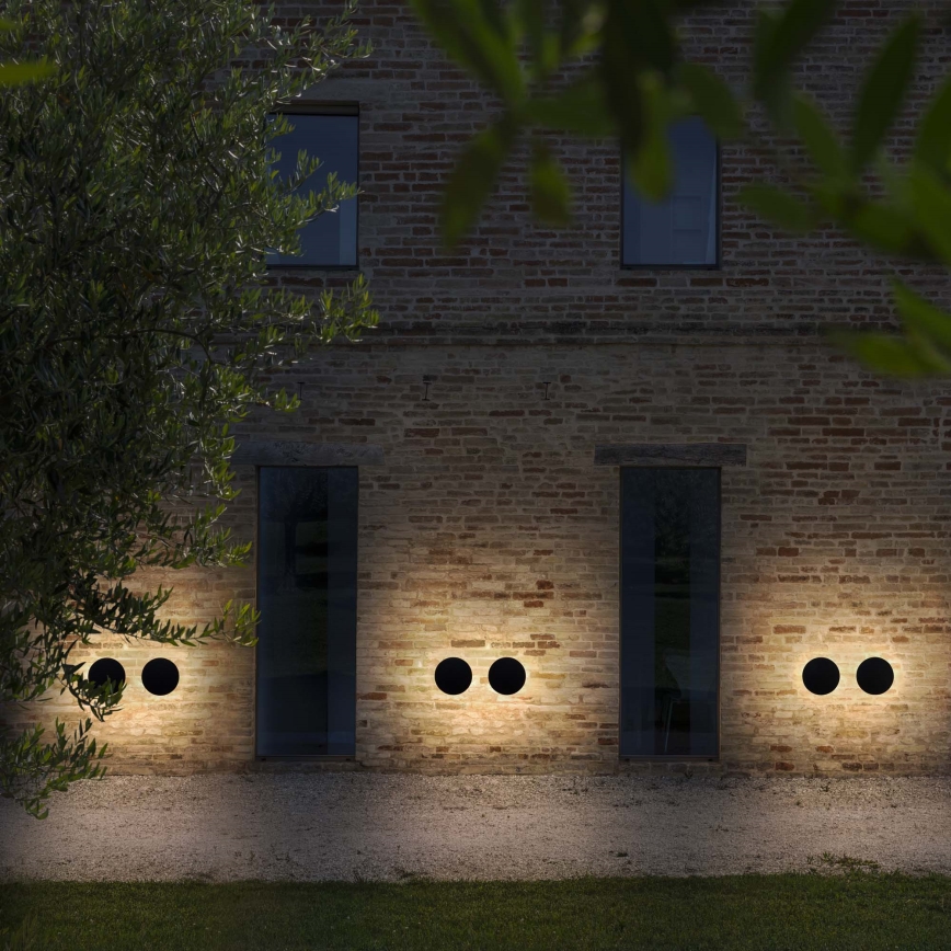 Ideal Lux - Aplique de pared LED para exterior PUNTO LED/9W/230V CRI 90 Ø 18 cm IP54 antracita