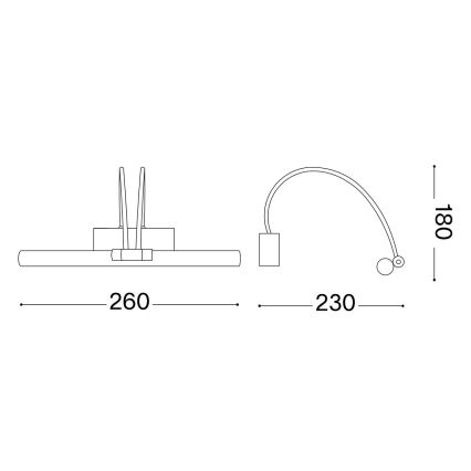 Ideal Lux - Aplique para cuadros LED BOW LED/3,5W/230V CRI 90 26 cm dorado