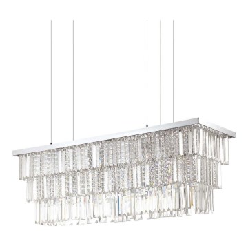 Ideal Lux - Araña de cristal MARTINEZ 8xE14/40W/230V cromo brillante