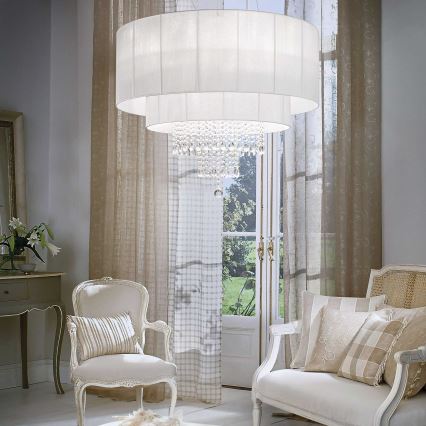 Ideal Lux - Araña de cristal OPERA 10xE27/60W/230V diá. 90 cm blanco