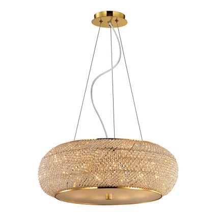 Ideal Lux - Araña de cristal PASHA 14xE14/40W/230V diá. 65 cm dorado