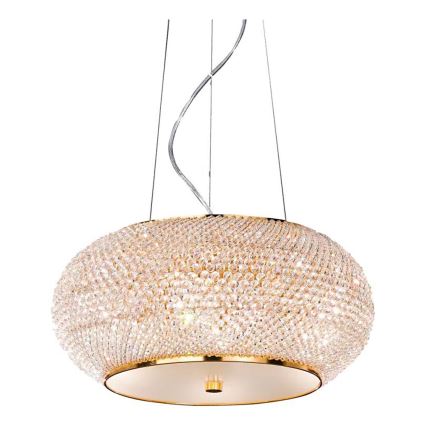 Ideal Lux - Araña de cristal PASHA 6xE14/40W/230V diá. 40 cm dorado