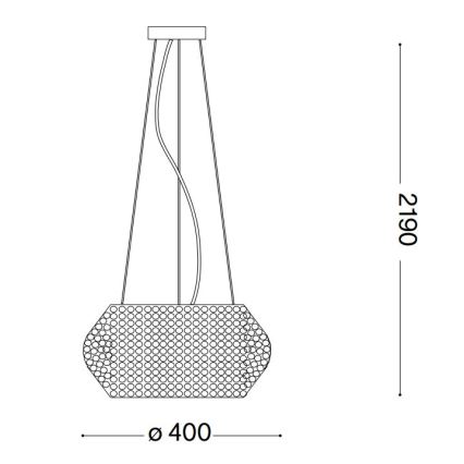 Ideal Lux - Araña de cristal PASHA 6xE14/40W/230V diá. 40 cm dorado