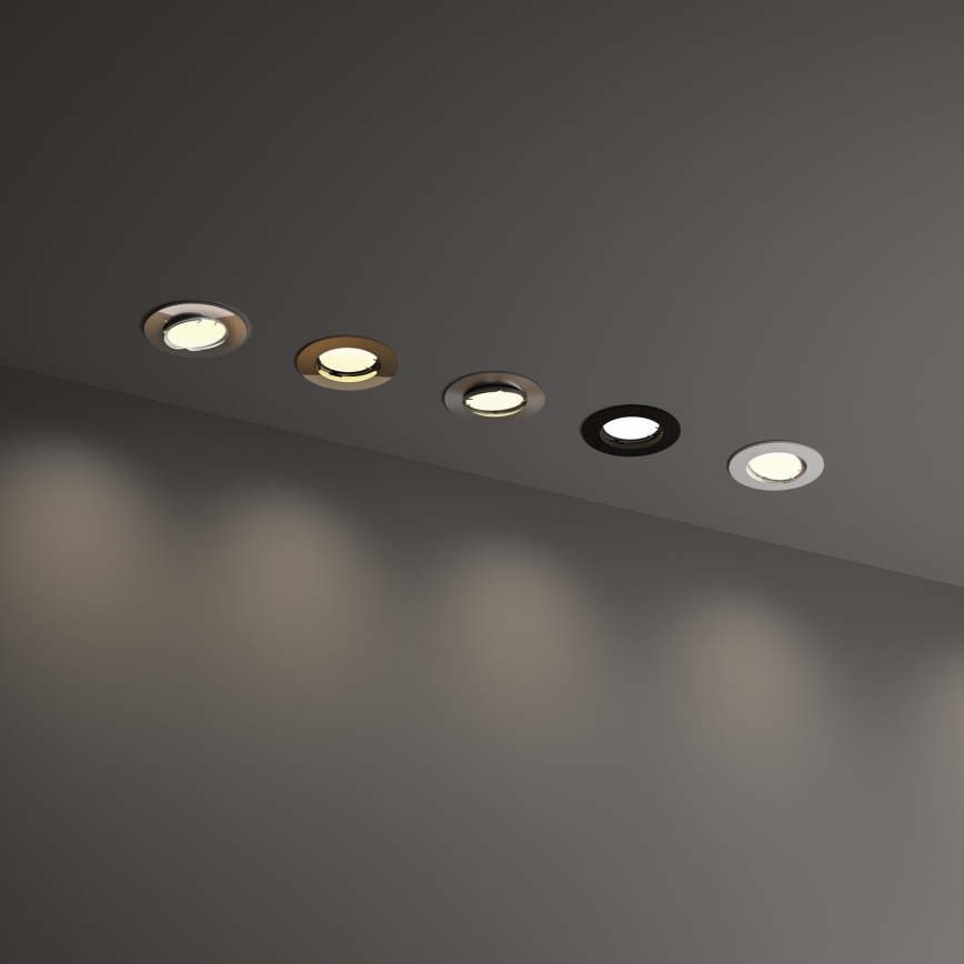 Ideal Lux - Empotrable de techo SWING 1xGU10/28W/230V Ø 8,2 cm cromo mate