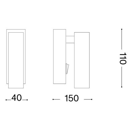 Ideal Lux - Foco de pared LED PAGE LED/3W/230V CRI 90 negro