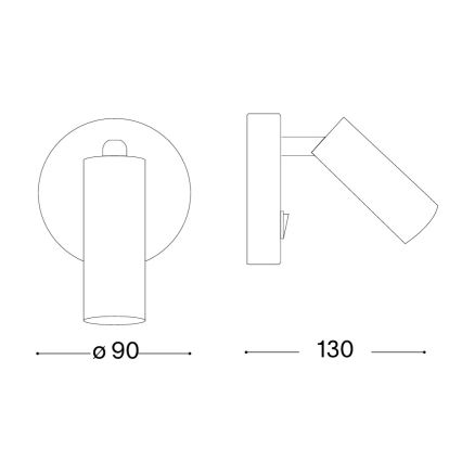 Ideal Lux - Foco de pared LED PAGE LED/3W/230V CRI 90 negro