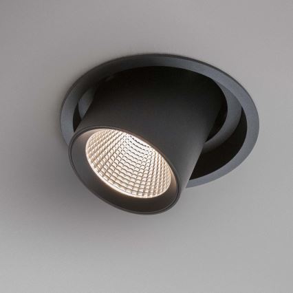 Ideal Lux - Luminaria empotrable LED NOVA, 20 W, 230 V, 4000 K, CRI 90, Ø 15,4 cm, negra