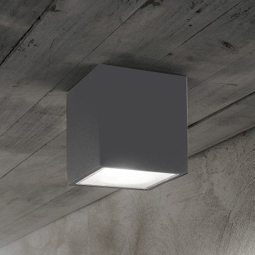 Ideal Lux - Foco exterior TECHO 1xGU10/20W/230V 9x9 cm IP54 antracita