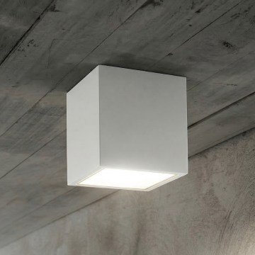 Ideal Lux - Foco exterior TECHO 1xGU10/20W/230V 9x9 cm IP54 blanco