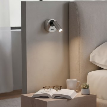Ideal Lux - Foco LED de pared BEAN LED/3W/230V CRI 90 cromo brillante