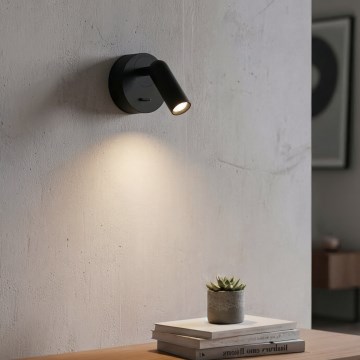 Ideal Lux - Foco LED de pared BEAN LED/3W/230V CRI 90 negro