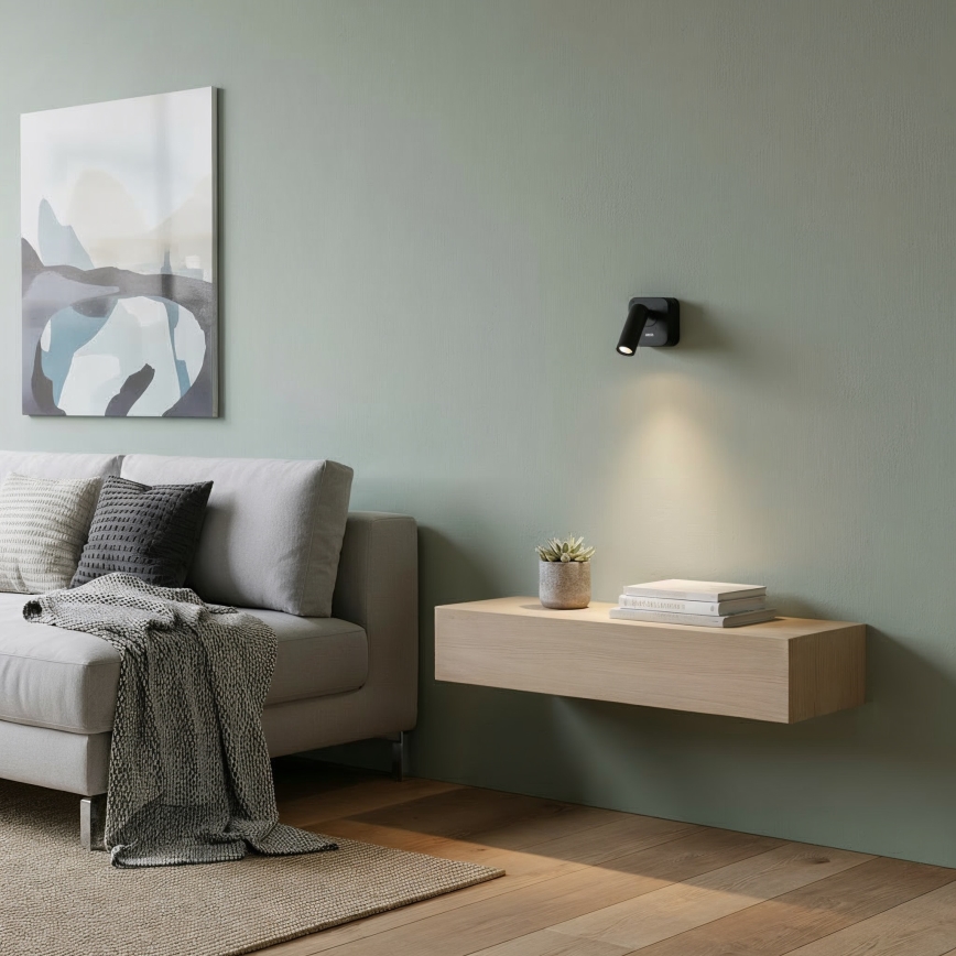 Ideal Lux - Foco LED de pared BEAN LED/3W/230V CRI 90 negro