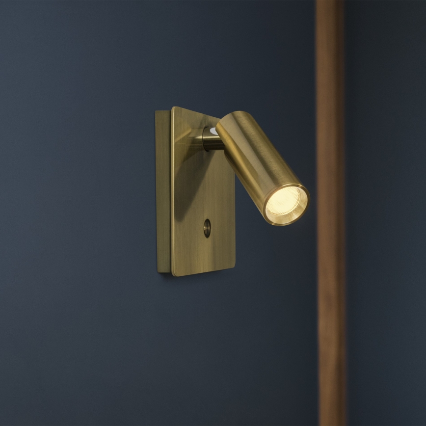 Ideal Lux - Foco LED de pared LITE LED/3W/230V CRI 90 latón