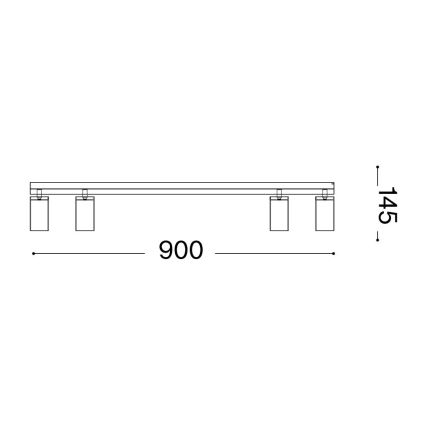 Ideal Lux - Foco LED PROFILO 4xGU10/7W/230V CRI 90 negro