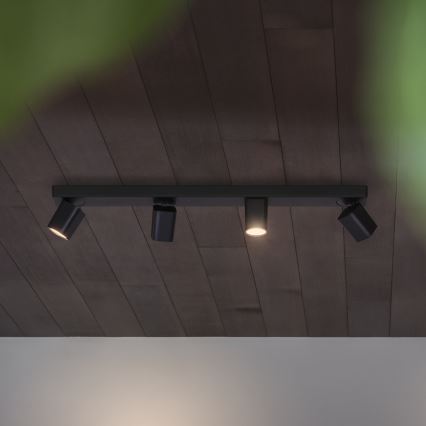 Ideal Lux - Foco LED RUDY 4xGU10/7W/230V CRI 90 negro