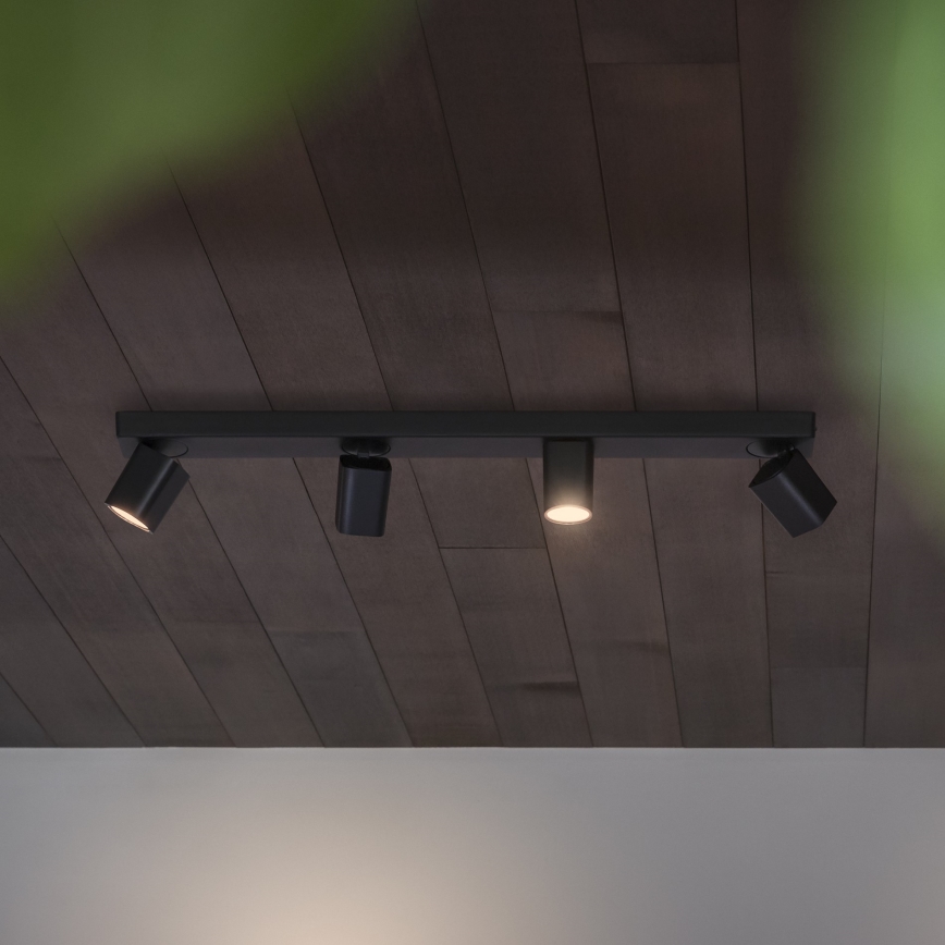 Ideal Lux - Foco LED RUDY 4xGU10/7W/230V CRI 90 negro