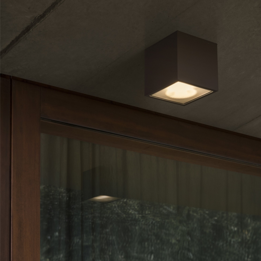 Ideal Lux - Foco spot de exterior TECHO 1xGU10/20W/230V 9x9 cm IP54 negro