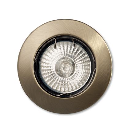 Ideal Lux - Juego de 3 luminarias empotrables JAZZ 1xGU10/50W/230V, Ø 7,7 cm, acabado bronce