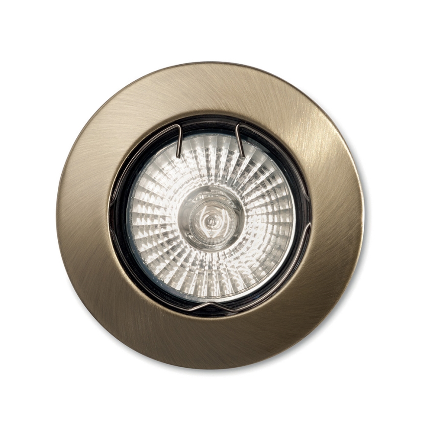 Ideal Lux - Juego de 3 luminarias empotrables JAZZ 1xGU10/50W/230V, Ø 7,7 cm, acabado bronce
