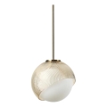 Ideal Lux - Lámpara colgante con cable BLOOM 1xE27/42W/230V Ø 22 cm dorado/beige ahumado