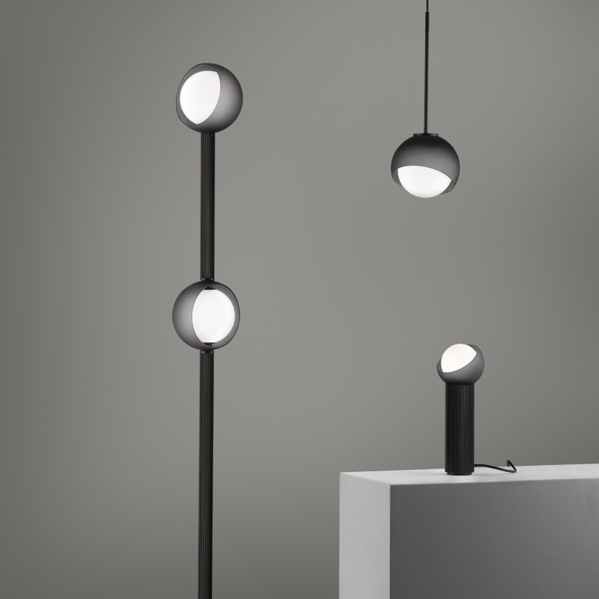 Ideal Lux - Lámpara colgante con cable BLOOM 1xE27/42W/230V Ø 22 cm negra